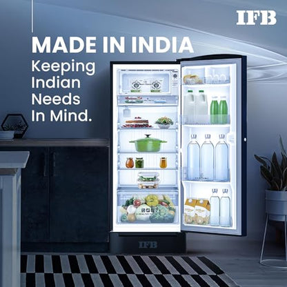 IFB Smart Choice 187L 4 Star Direct Cool Advanced Inverter Single Door Refrigerator (IFBDC-2134DBNED, Divine Bliss-Blue, Humidity Controller, Extraordinary Space with Base Drawer) 