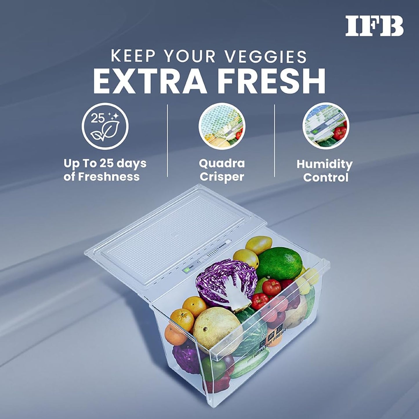 IFB Smart Choice 187L 4 Star Direct Cool Advanced Inverter Single Door Refrigerator (IFBDC-2134DBNED, Divine Bliss-Blue, Humidity Controller, Extraordinary Space with Base Drawer) 