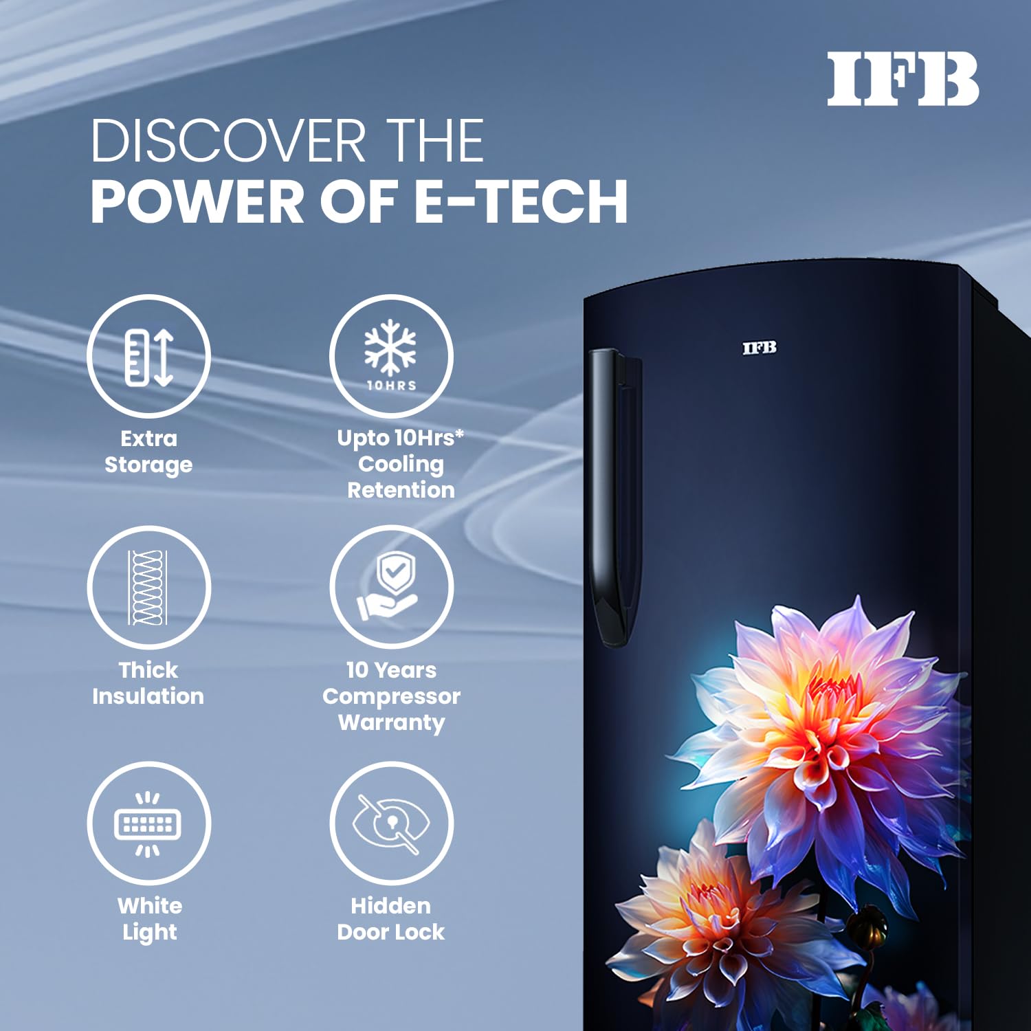 IFB Smart Choice 187L 4 Star Direct Cool Advanced Inverter Single Door Refrigerator (IFBDC-2134DBNED, Divine Bliss-Blue, Humidity Controller, Extraordinary Space with Base Drawer) 