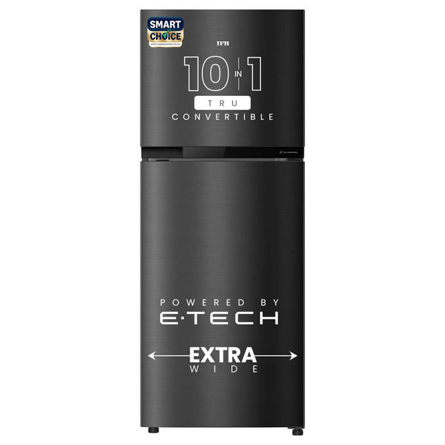 IFB Smart Choice 241L 3 Star Tru Convertible 10-in-1 Advanced Inverter Frost Free Double Door Refrigerator (IFBFF-2913DKSET, Metal Black, 360 Degree Cooling, Extraordinary Space) 