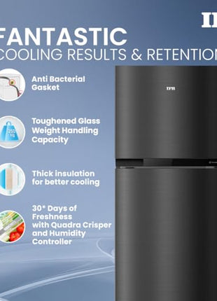 IFB Smart Choice 241L 3 Star Tru Convertible 10-in-1 Advanced Inverter Frost Free Double Door Refrigerator (IFBFF-2913DKSET, Metal Black, 360 Degree Cooling, Extraordinary Space) 