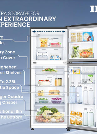 IFB Smart Choice 241L 3 Star Tru Convertible 10-in-1 Advanced Inverter Frost Free Double Door Refrigerator (IFBFF-2913DKSET, Metal Black, 360 Degree Cooling, Extraordinary Space) 