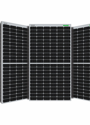 II WAAREE II Bifacial 550 Watt Pack of 4 II High Efficiency II Dual Glass Bifacial Mono PERC Solar Panel II 144 Half-Cut VOC 49.16 Premium Energy Generation, (Pack of 4) (Bifacial 550 Watt, 2.2kW) 