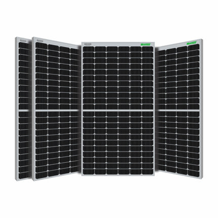 II WAAREE II Bifacial 550 Watt Pack of 4 II High Efficiency II Dual Glass Bifacial Mono PERC Solar Panel II 144 Half-Cut VOC 49.16 Premium Energy Generation, (Pack of 4) (Bifacial 550 Watt, 2.2kW) 