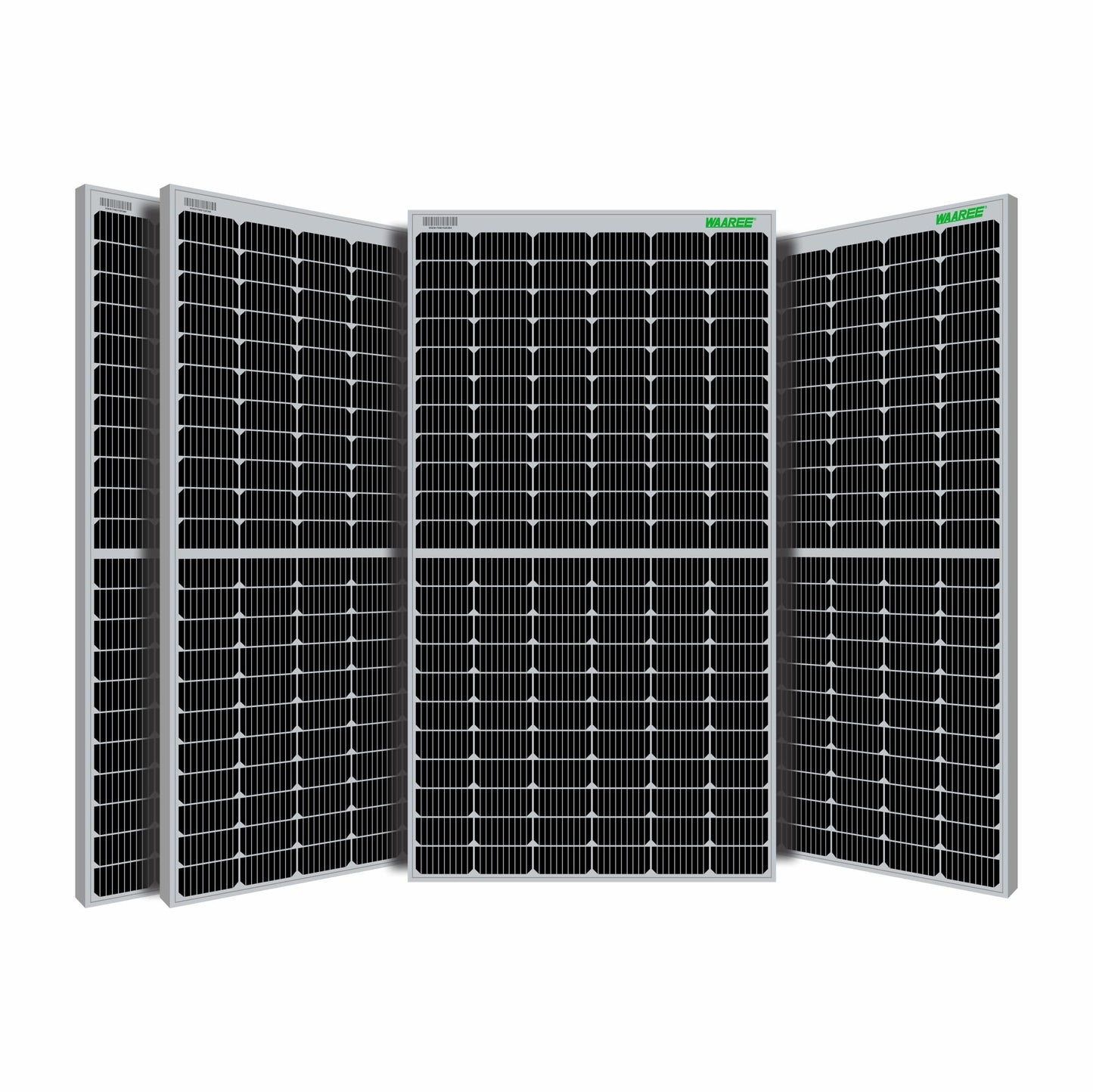 II WAAREE II Bifacial 550 Watt Pack of 4 II High Efficiency II Dual Glass Bifacial Mono PERC Solar Panel II 144 Half-Cut VOC 49.16 Premium Energy Generation, (Pack of 4) (Bifacial 550 Watt, 2.2kW) 