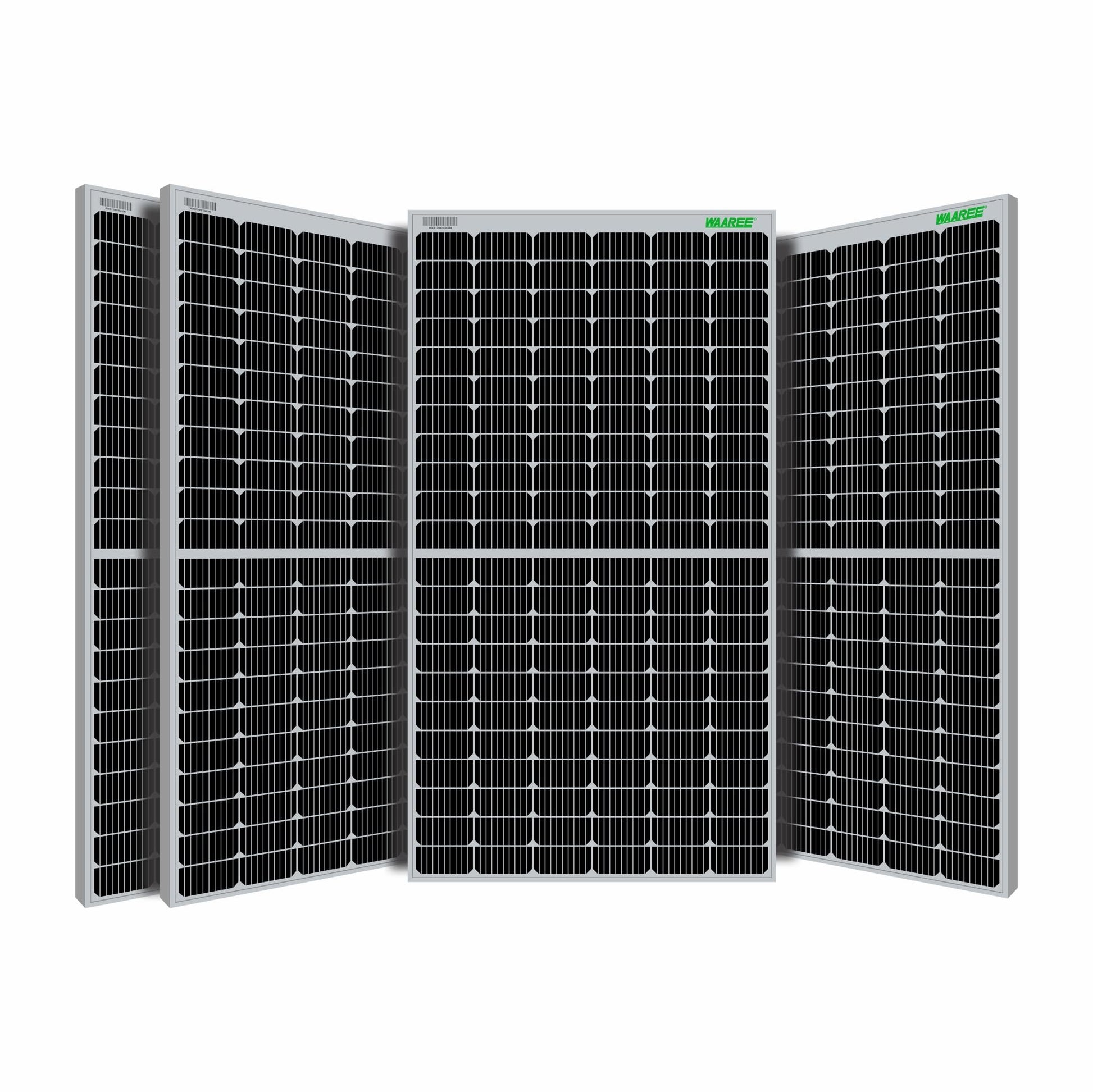 II WAAREE II Bifacial 550 Watt Pack of 4 II High Efficiency II Dual Glass Bifacial Mono PERC Solar Panel II 144 Half-Cut VOC 49.16 Premium Energy Generation, (Pack of 4) (Bifacial 550 Watt, 2.2kW) 
