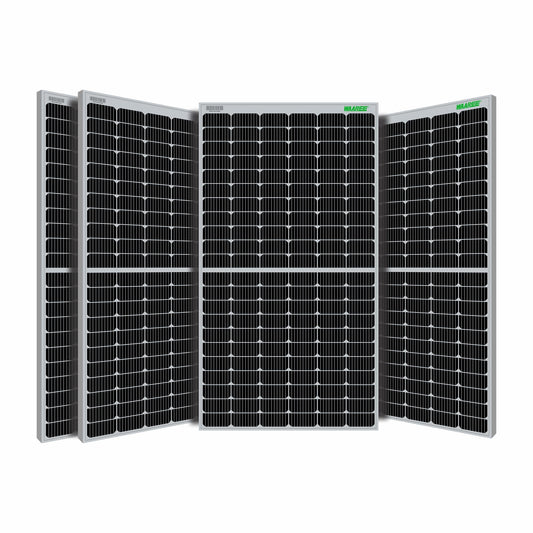 II WAAREE II Bifacial 550 Watt Pack of 4 II High Efficiency II Dual Glass Bifacial Mono PERC Solar Panel II 144 Half-Cut VOC 49.16 Premium Energy Generation, (Pack of 4) (Bifacial 550 Watt, 2.2kW) 