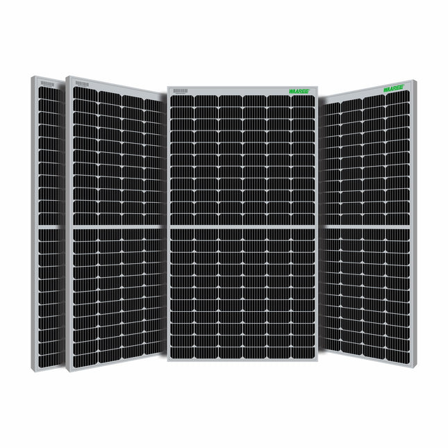 II WAAREE II Bifacial 550 Watt Pack of 4 II High Efficiency II Dual Glass Bifacial Mono PERC Solar Panel II 144 Half-Cut VOC 49.16 Premium Energy Generation, (Pack of 4) (Bifacial 550 Watt, 2.2kW) 