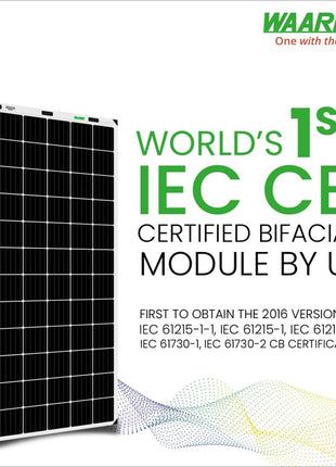 II WAAREE II Bifacial 550 Watt Pack of 4 II High Efficiency II Dual Glass Bifacial Mono PERC Solar Panel II 144 Half-Cut VOC 49.16 Premium Energy Generation, (Pack of 4) (Bifacial 550 Watt, 2.2kW) 