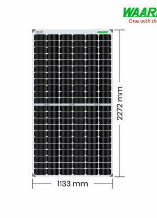 II WAAREE II Bifacial 550 Watt Pack of 4 II High Efficiency II Dual Glass Bifacial Mono PERC Solar Panel II 144 Half-Cut VOC 49.16 Premium Energy Generation, (Pack of 4) (Bifacial 550 Watt, 2.2kW) 