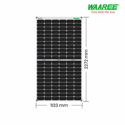 II WAAREE II Bifacial 550 Watt Pack of 4 II High Efficiency II Dual Glass Bifacial Mono PERC Solar Panel II 144 Half-Cut VOC 49.16 Premium Energy Generation, (Pack of 4) (Bifacial 550 Watt, 2.2kW) 
