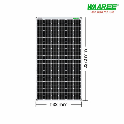 II WAAREE II Bifacial 550 Watt Pack of 4 II High Efficiency II Dual Glass Bifacial Mono PERC Solar Panel II 144 Half-Cut VOC 49.16 Premium Energy Generation, (Pack of 4) (Bifacial 550 Watt, 2.2kW) 
