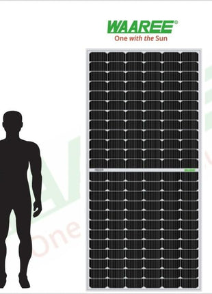 II WAAREE II Bifacial 550 Watt Pack of 4 II High Efficiency II Dual Glass Bifacial Mono PERC Solar Panel II 144 Half-Cut VOC 49.16 Premium Energy Generation, (Pack of 4) (Bifacial 550 Watt, 2.2kW) 