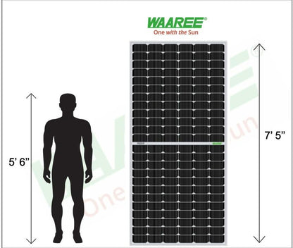 II WAAREE II Bifacial 550 Watt Pack of 4 II High Efficiency II Dual Glass Bifacial Mono PERC Solar Panel II 144 Half-Cut VOC 49.16 Premium Energy Generation, (Pack of 4) (Bifacial 550 Watt, 2.2kW) 