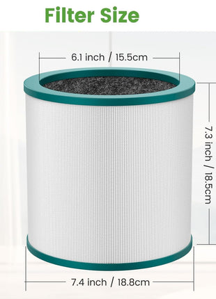 ILoveCleanAir Air Purifier Replacement Filter Compatible with Dyson Tower Purifier Pure Cool Link TP01, TP02, TP03, BP01, AM07, AM09, AM011 Compare to Part 968126-03 