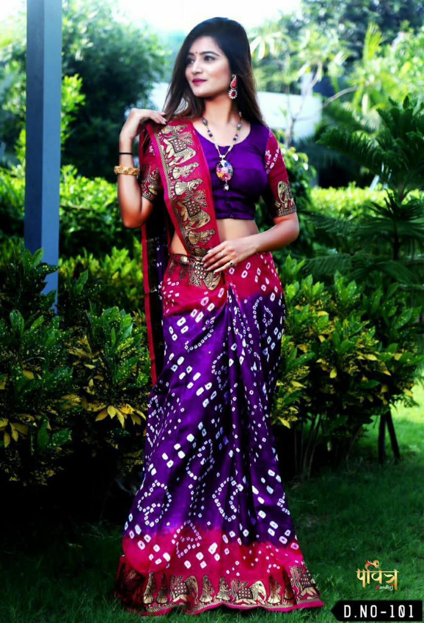 Bandani Saree daily wear 