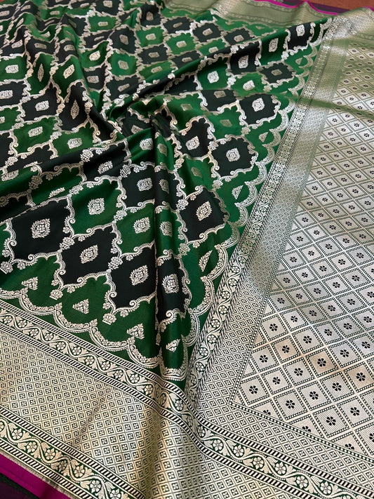 Silk Saree Rangkaat pattern Green