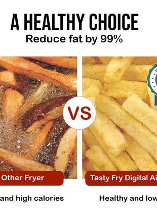 INALSA Air Fryer 4.2 ltr|1400 W with Air Crisp Technology|Temperature & Timer Control|8 Preset Menu & Digital Display|Air fry, Bake,Roast,Reheat,Dehydrate|Airfryer Recipe book(Tasty Fry Digital) 