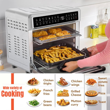 INALSA Air Fryer Oven With 23L Capacity|1700 W-16 Preset Programs |Digital Display and Touch Control| Rotisserie & Convection| 6 Accessories| Recipe Book|2 Year Warranty-Aero Smart23 