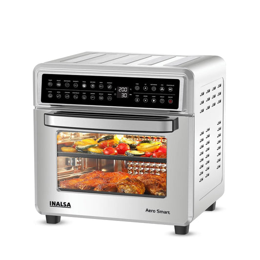 INALSA Air Fryer Oven With 23L Capacity|1700 W-16 Preset Programs |Digital Display and Touch Control| Rotisserie & Convection| 6 Accessories| Recipe Book|2 Year Warranty-Aero Smart23 