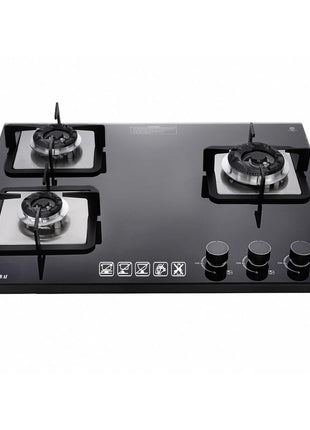 INASLA Premium 3 Burner ≈70cm Gas Stove|5Yr Warranty on Glass & 2Yr on Burner|8MM Toughened Glass|Auto Ignition|Jumbo Brass Burner|LPG Ready &PNG Compatible|360° Gas Nozzle|Milano Arte3B 
