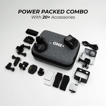 IZI ONE Plus 5K 48MP Action Camera - 6-Axis Gyro Stabilization, 110ft Waterproof, Vlogging, 170° FOV, WiFi, Dual Touch Screen Video Camera, 2X 1350mAh Batteries, Fast C-Type Charge HQ External Mic. 