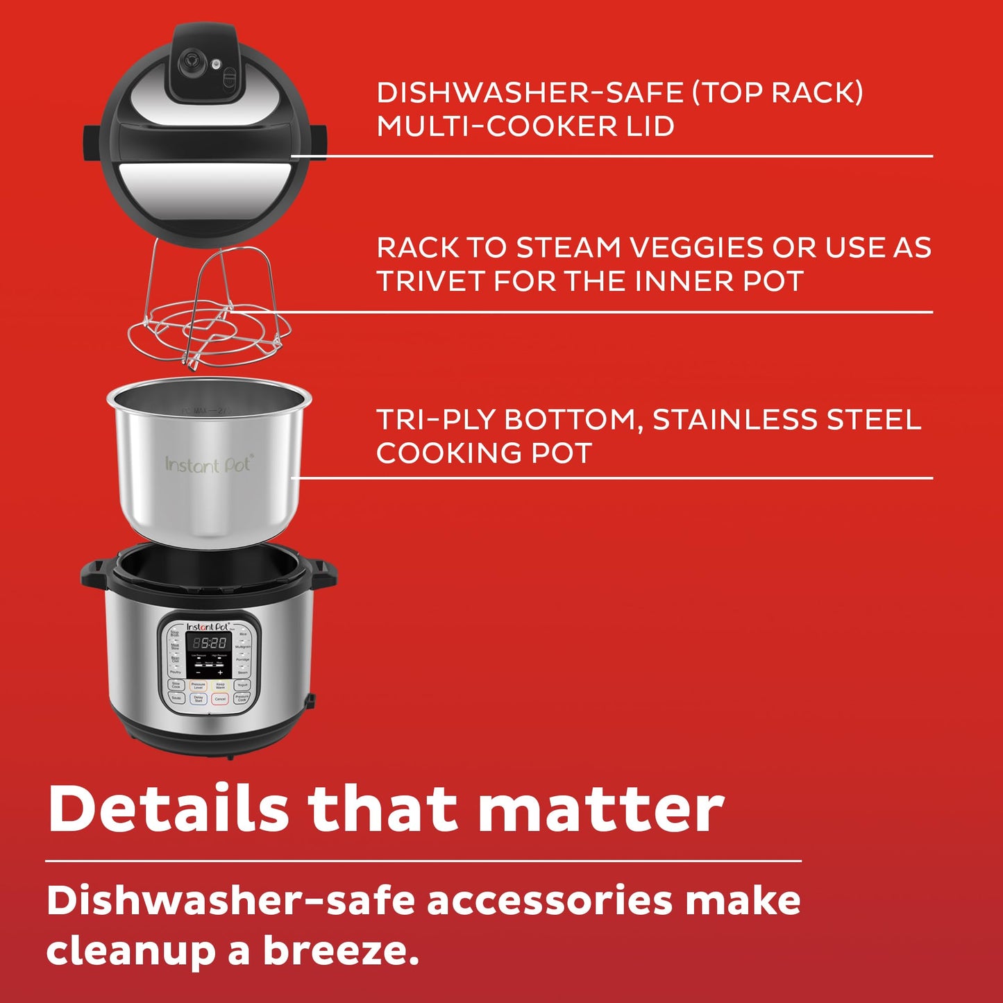 Instant Pot 3 Litres 7-in-1 Multi- Use Programmable Electric Pressure Cooker with Stainless Steel Inner Pot, Slow Cooker, Rice Cooker, Steamer, Sauté, Yogurt Maker And Warmer, Black. 