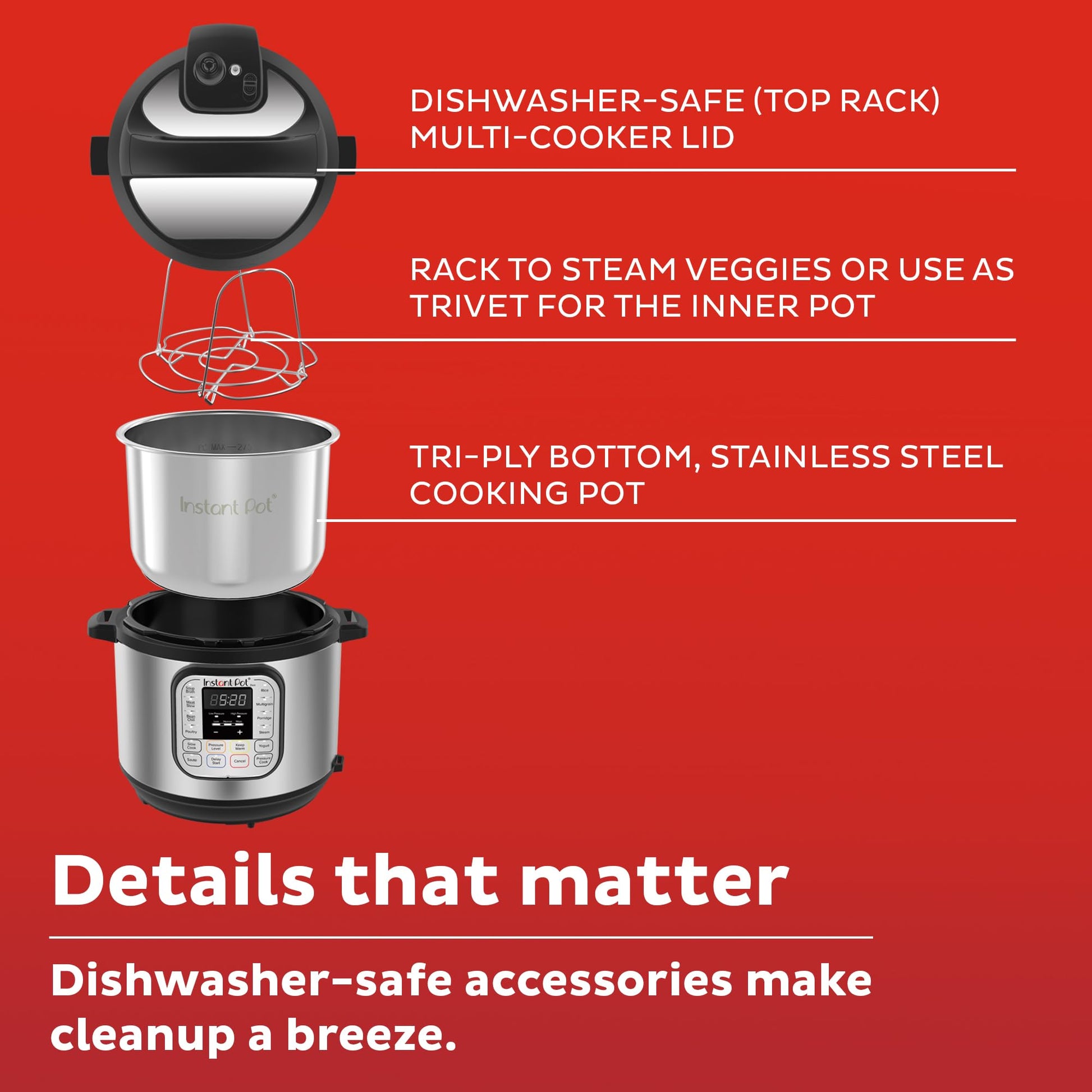 Instant Pot 3 Litres 7-in-1 Multi- Use Programmable Electric Pressure Cooker with Stainless Steel Inner Pot, Slow Cooker, Rice Cooker, Steamer, Sauté, Yogurt Maker And Warmer, Black. 