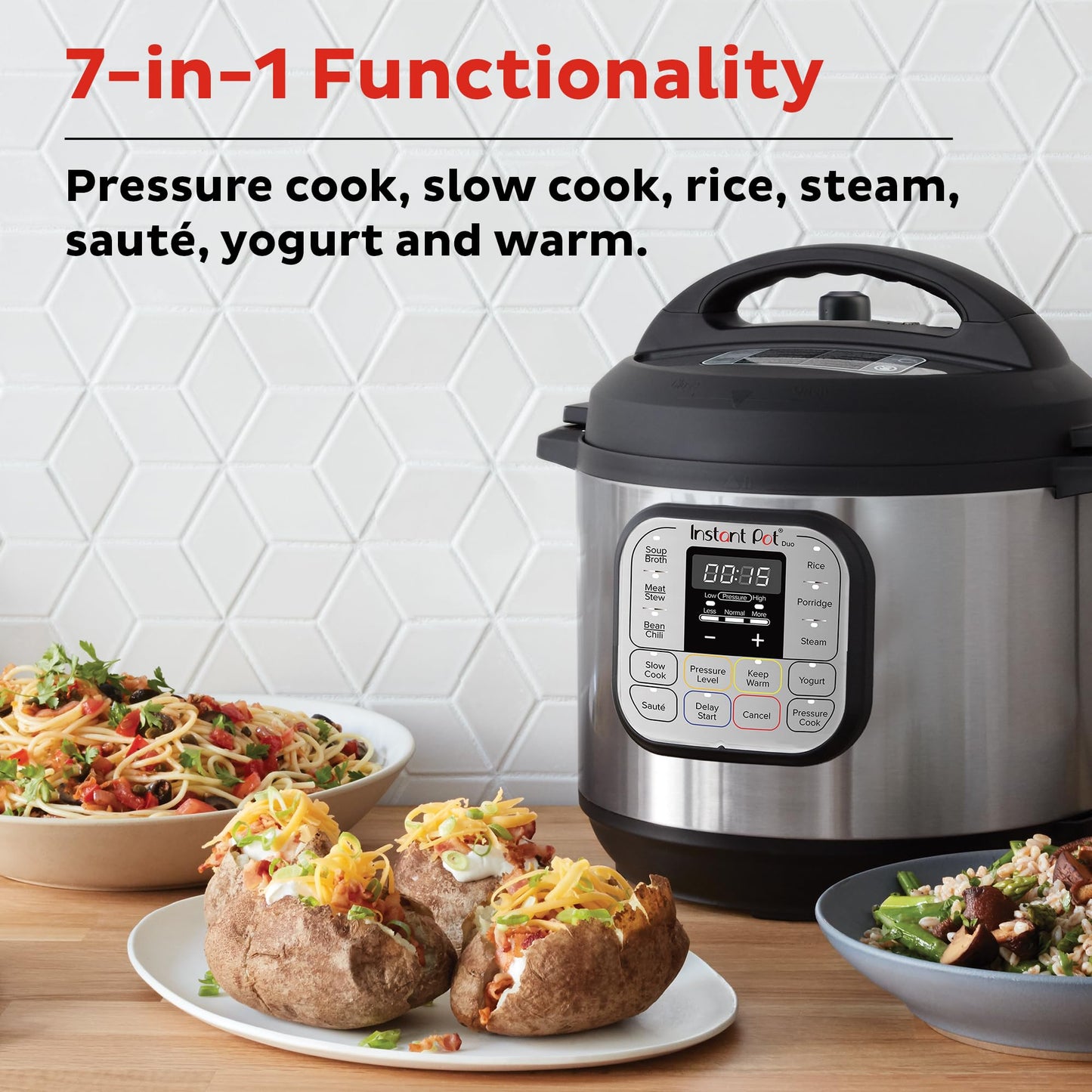Instant Pot 3 Litres 7-in-1 Multi- Use Programmable Electric Pressure Cooker with Stainless Steel Inner Pot, Slow Cooker, Rice Cooker, Steamer, Sauté, Yogurt Maker And Warmer, Black. 