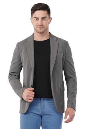 Integration Men's Casual Summer Coat, Stretchable Fabric, Ideal for Any Occasion (in, Numeric, 46, Regular, Grey) 
