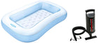 Intex Inflatable Rectangular Pool, Multi Color & Intex 68614 Double Quick Air Pump, Black 
