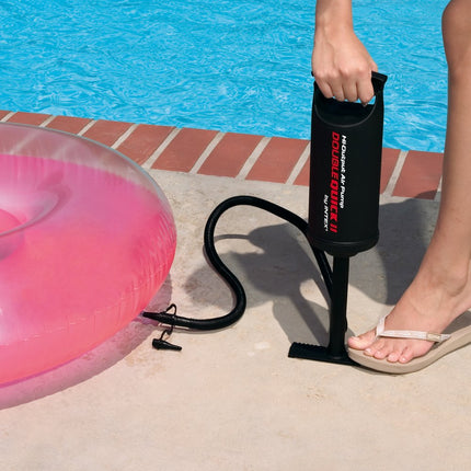 Intex Inflatable Rectangular Pool, Multi Color & Intex 68614 Double Quick Air Pump, Black 
