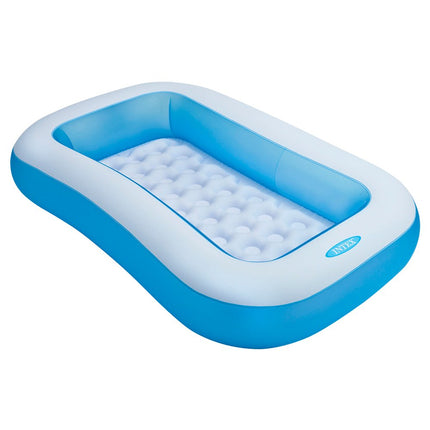 Intex Inflatable Rectangular Pool, Multi Color & Intex 68614 Double Quick Air Pump, Black 
