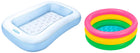 Intex Inflatable Rectangular Pool, Multi Color&Intex Baby Bath Tub, Multi Color (2 feet) 