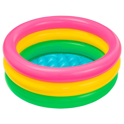 Intex Inflatable Rectangular Pool, Multi Color&Intex Baby Bath Tub, Multi Color (2 feet) 