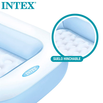 Intex Inflatable Rectangular Pool, Multi Color&Intex Baby Bath Tub, Multi Color (2 feet) 
