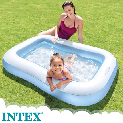 Intex Inflatable Rectangular Pool, Multi Color&Intex Baby Bath Tub, Multi Color (2 feet) 