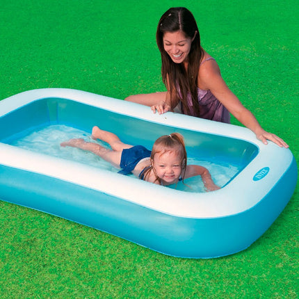 Intex Soft Inflatable Rectangular Swimming Pool-(Multi Color) 