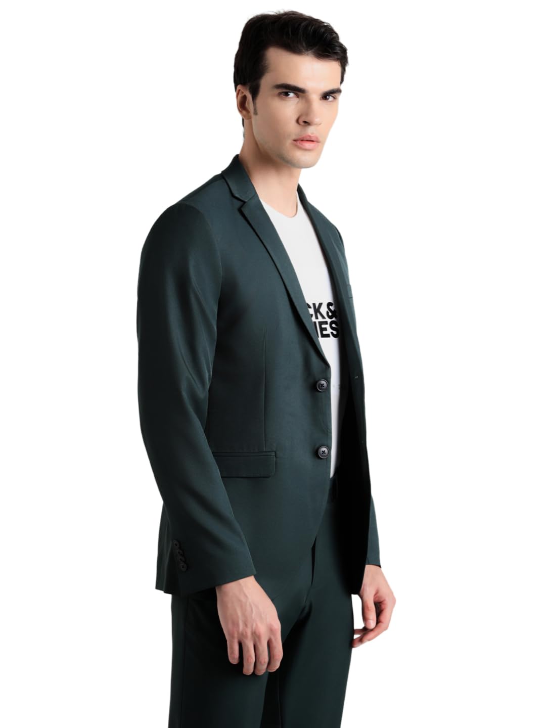 JACK & JONES Slim Fit Blazer(12250242_Darkest Spruce_52) 