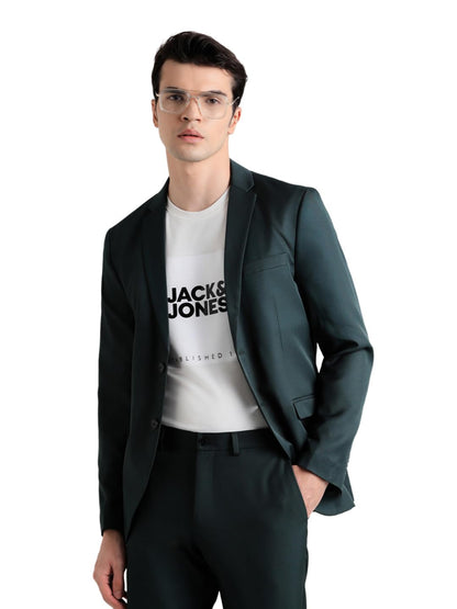 JACK & JONES Slim Fit Blazer(12250242_Darkest Spruce_52) 