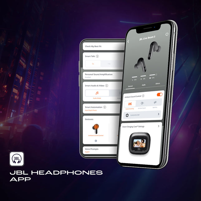 JBL New Launch Live Beam 3 TWS,Hi-Res Audio True ANC Earbuds,Smart Case with Touch Display,48H Playtime,Wireless Charging,6 Mic,Multipoint Connection,Ip55 Proof, Headphones App,Personi-Fi 3.0 (Black) 