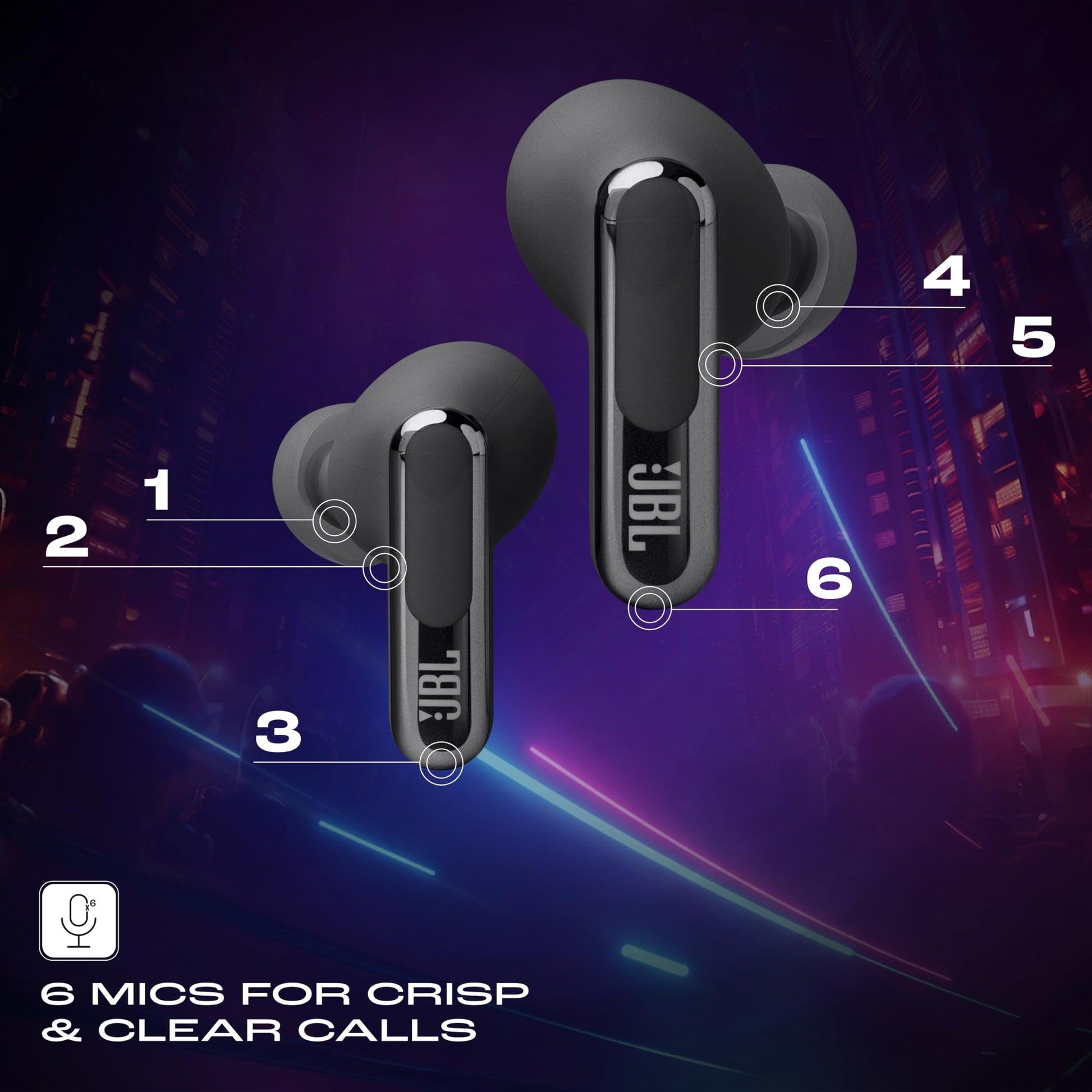 JBL New Launch Live Beam 3 TWS,Hi-Res Audio True ANC Earbuds,Smart Case with Touch Display,48H Playtime,Wireless Charging,6 Mic,Multipoint Connection,Ip55 Proof, Headphones App,Personi-Fi 3.0 (Black) 