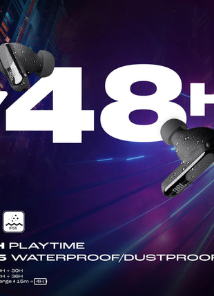 JBL New Launch Live Beam 3 TWS,Hi-Res Audio True ANC Earbuds,Smart Case with Touch Display,48H Playtime,Wireless Charging,6 Mic,Multipoint Connection,Ip55 Proof, Headphones App,Personi-Fi 3.0 (Black) 