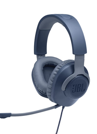 JBL Quantum 100 Wired Over Ear Gaming Headphones with Mic, 40mm Realistic Dynamic Drivers, Detachable Boom Mic, 1kHz Sensitivity, Memory Foam Cushioning, PC/Mobile/PS/Xbox/Nintendo/VR Compatible-Blue 