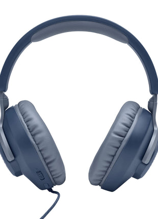 JBL Quantum 100 Wired Over Ear Gaming Headphones with Mic, 40mm Realistic Dynamic Drivers, Detachable Boom Mic, 1kHz Sensitivity, Memory Foam Cushioning, PC/Mobile/PS/Xbox/Nintendo/VR Compatible-Blue 