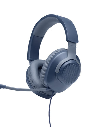 JBL Quantum 100 Wired Over Ear Gaming Headphones with Mic, 40mm Realistic Dynamic Drivers, Detachable Boom Mic, 1kHz Sensitivity, Memory Foam Cushioning, PC/Mobile/PS/Xbox/Nintendo/VR Compatible-Blue 