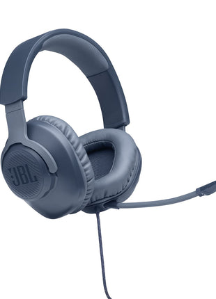 JBL Quantum 100 Wired Over Ear Gaming Headphones with Mic, 40mm Realistic Dynamic Drivers, Detachable Boom Mic, 1kHz Sensitivity, Memory Foam Cushioning, PC/Mobile/PS/Xbox/Nintendo/VR Compatible-Blue 