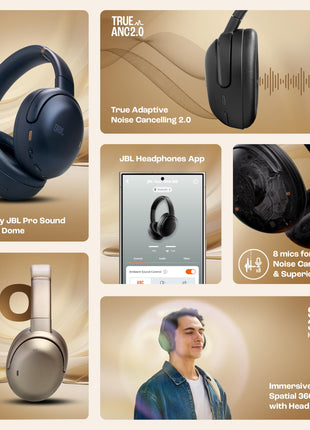 JBL Tour One M3 Award Winning Wireless Over Ear Headphones with ANC 2.0, Hi-Res LDAC Audio,Spatial 360 Sound, 8 Mics - Perfect Calls with Crystal AI,70Hrs Playback, Blue 