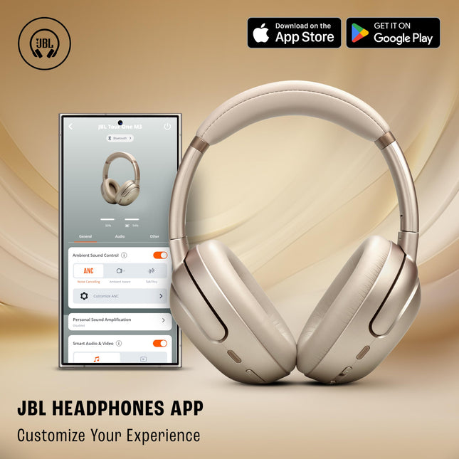 JBL Tour One M3 Award Winning Wireless Over Ear Headphones with ANC 2.0, Hi-Res LDAC Audio,Spatial 360 Sound, 8 Mics - Perfect Calls with Crystal AI,70Hrs Playback, Latte 