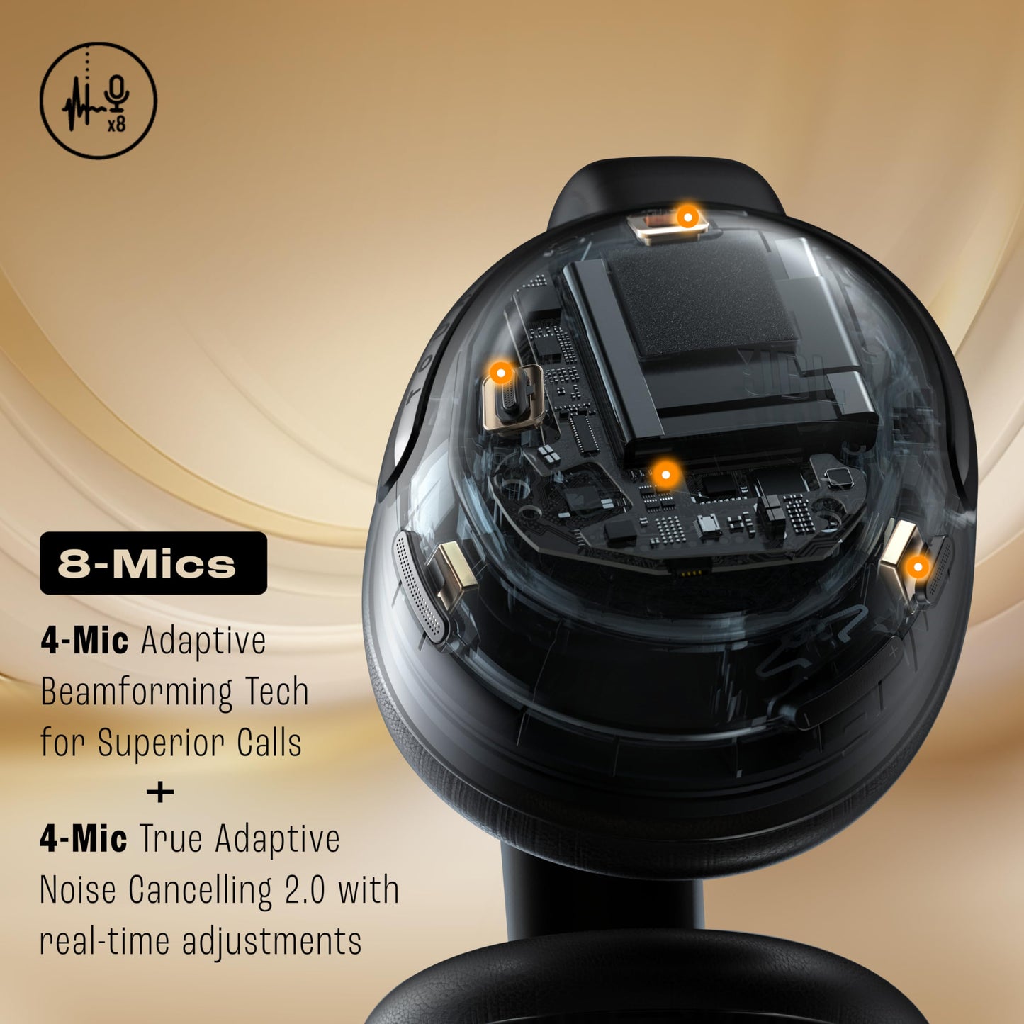 JBL Tour One M3 Award Winning Wireless Over Ear Headphones with ANC 2.0, Hi-Res LDAC Audio,Spatial 360 Sound, 8 Mics - Perfect Calls with Crystal AI,70Hrs Playback, Latte 